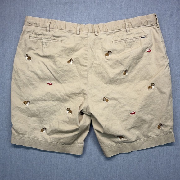 Polo Ralph Lauren Bull Dog Chino Shorts All Over Embroidery 9" Inseam Mens 42 - Picture 5 of 9